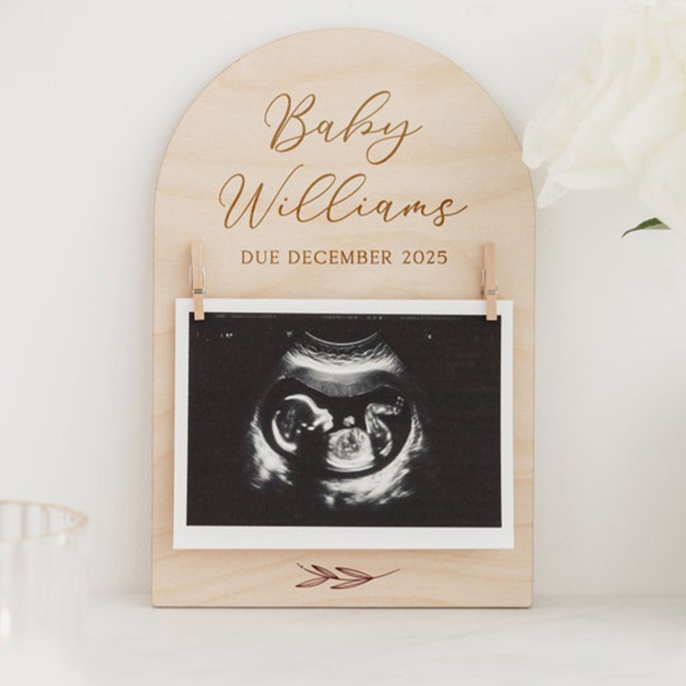 Personalised Pregnancy Announc - Engraved Wood Frame 评论和价格
