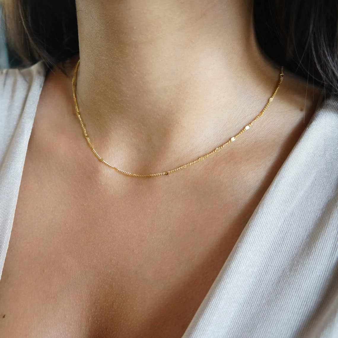 K Gold/Silver Plated Satellite - Birth Flower Necklace 评论和价格