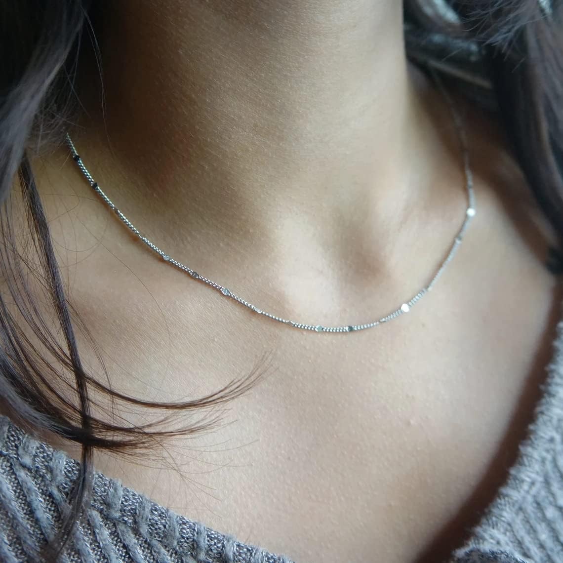 K Gold/Silver Plated Satellite - Birth Flower Necklace 评论和价格