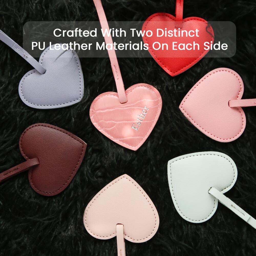 Personalized Heart Shape Faux  - Monogram Keychain Leather 评论和价格