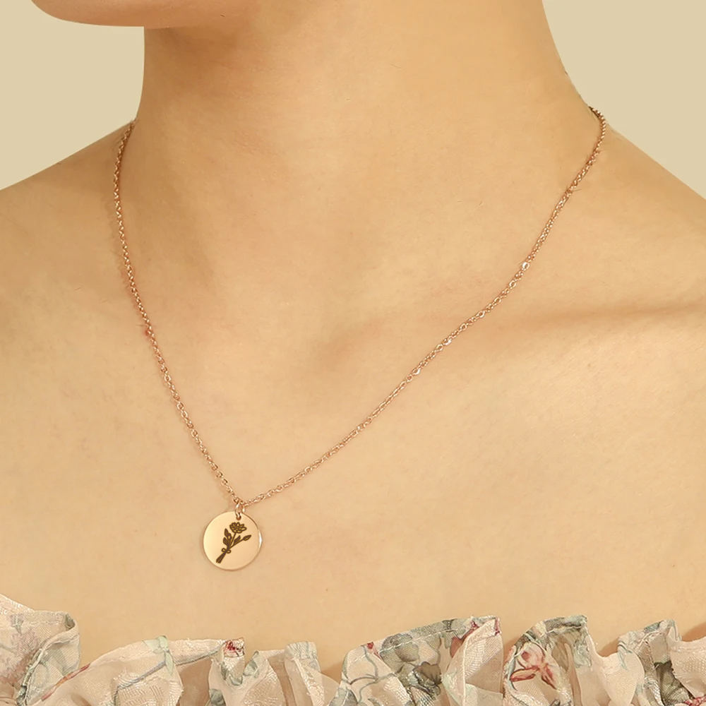 Custom Birth Month Flower Neck - Birth Flower Necklace 评论和价格
