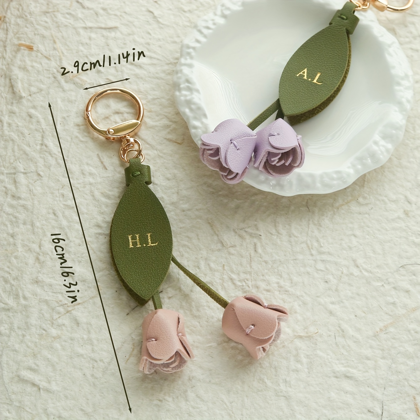 Customized Initals Leather Tul - Monogram Keychain Leather 评论和价格