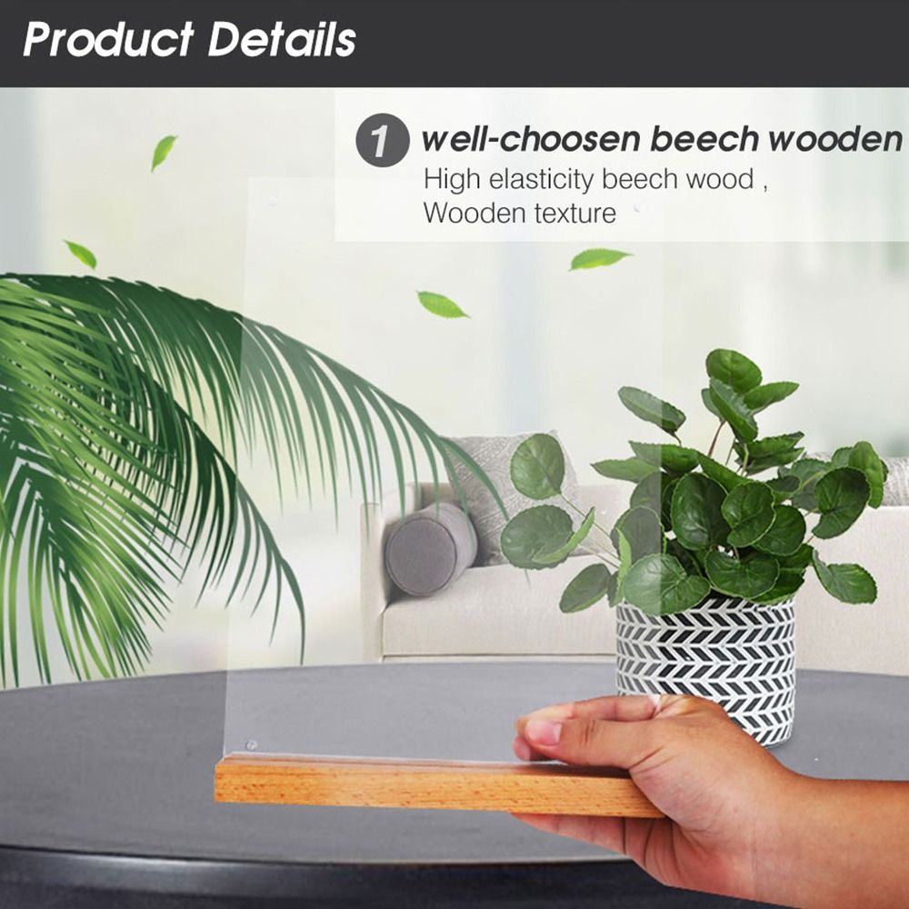 Durable Acrylic Table Top Sign - Engraved Wood Frame 评论和价格