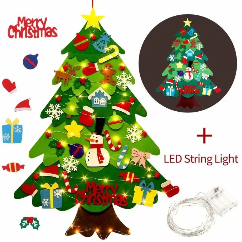 DIY Felt Christmas Tree with D - Family Tree Print 评论和价格